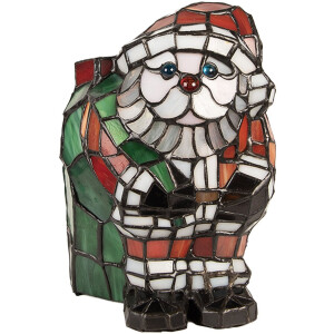 LumiLamp Tiffany Stolní lampa Santa Claus 17x11x22 cm