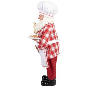 Clayre & Eef Vánoční dekorace Santy Clause pekař 45 cm