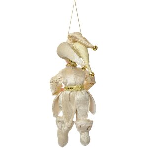 Clayre & Eef Dekorativní závěs Elf 66217 – Béžovo-zlatá, 28 cm