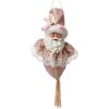 Clayre & Eef Vánoční ozdoba "Růžový Santa Claus" 8x8x35 cm