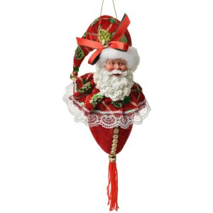 Clayre & Eef Vánoční ozdoba Santa Claus 8x8x35 cm