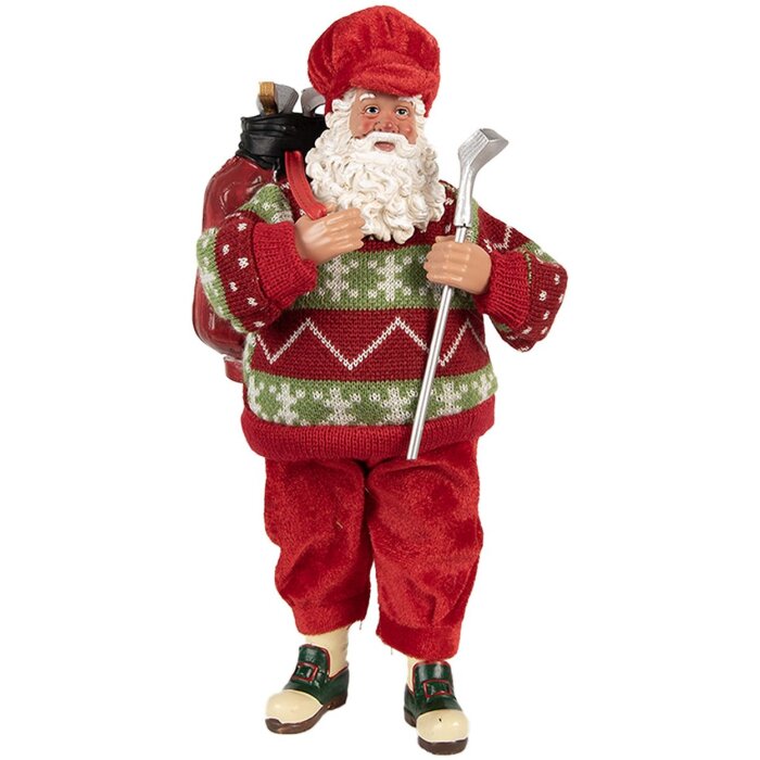 Clayre & Eef Vánoční ozdoba Santa Claus Golf 15x10x28 cm