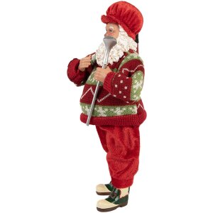 Clayre & Eef Vánoční ozdoba Santa Claus Golf 15x10x28 cm