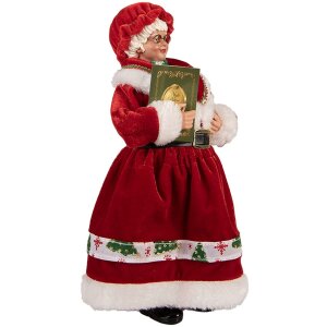Clayre & Eef 66238 Vánoční paní Figurka Červená Zelená 14x10x28 cm