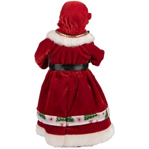 Clayre & Eef 66238 Vánoční paní Figurka Červená Zelená 14x10x28 cm