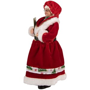 Clayre & Eef 66238 Vánoční paní Figurka Červená Zelená 14x10x28 cm
