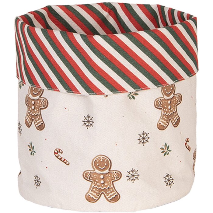 Clayre & Eef Koš na pečivo CGM50 15x16 cm béžovo-hnědý