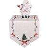 Clayre & Eef Koš na pečivo Ø 15x16 cm béžovo-zeleno-červený