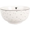 Clayre & Eef Miska Ø 14x7 cm / 500 ml Bílá/Černá