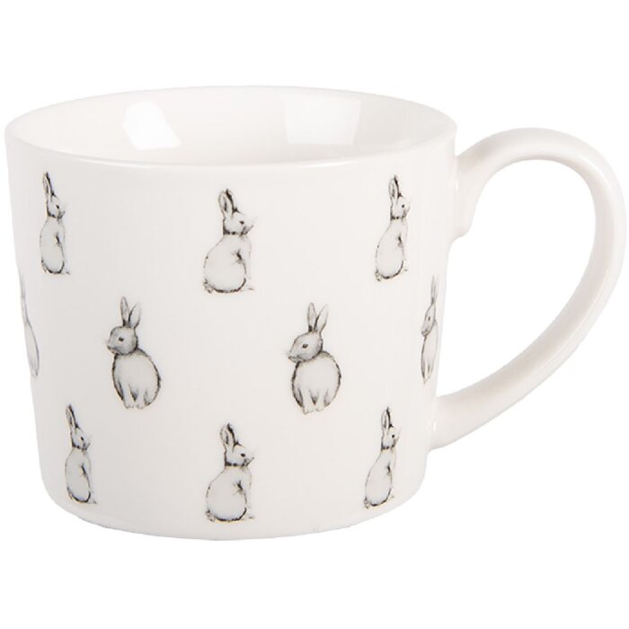 Clayre & Eef Hrnek 12x8x7 cm / 275 ml – bílý a černý porcelán