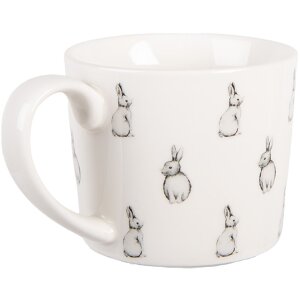 Clayre & Eef Hrnek 12x8x7 cm / 275 ml – bílý a černý porcelán