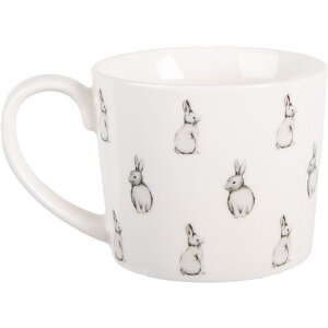 Clayre & Eef Hrnek 12x8x7 cm / 275 ml – bílý a černý porcelán