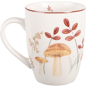 Clayre & Eef LFJMU Hrnek 12x8x10 cm 350 ml béžový a hnědý