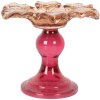 Clayre & Eef Svícen na čajové svíčky 14x11 cm oranžovo-růžový sklo