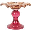 Clayre & Eef Svícen na čajové svíčky 14x11 cm oranžovo-růžový sklo