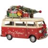 Clayre & Eef Modelový autobus 38x16x28 cm červenobéžový
