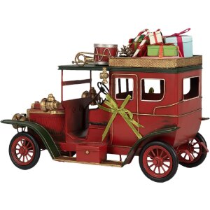 Clayre & Eef Dekorační auto 42x18x28 cm červené