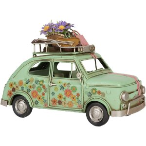 Clayre & Eef Dekorační auto zelené 26x12x18 cm