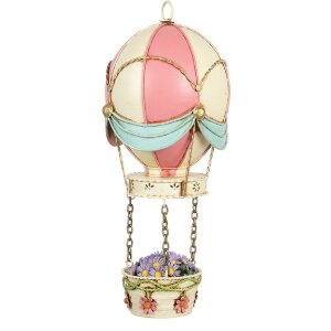 Clayre & Eef Dekorativní horkovzdušný balón 14x29 cm Růžová béžová