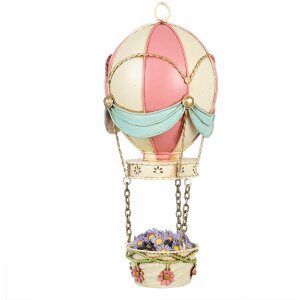 Clayre & Eef Dekorativní horkovzdušný balón 14x29 cm Růžová béžová
