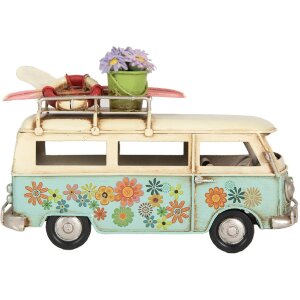 Clayre & Eef Model Autobusu 17x7x11 cm Modrobéžová