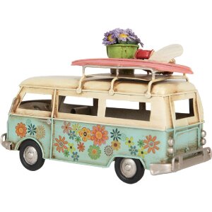 Clayre & Eef Model Autobusu 17x7x11 cm Modrobéžová