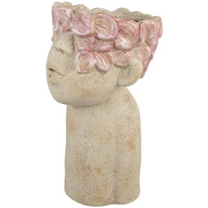 Clayre & Eef Květináč 20x19x31 cm Béžová růžová