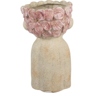 Clayre & Eef Květináč 20x19x31 cm Béžová růžová