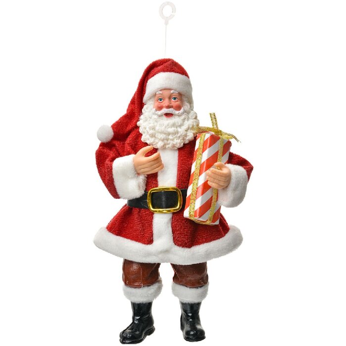 Clayre & Eef Dekorace závěsný Santa Claus 10x6x17 cm
