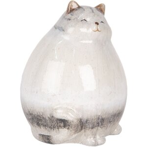 Clayre & Eef Dekorace Kočka 14x13x18 cm Šedá