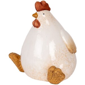 Clayre & Eef Dekorační kuře 18x14x17 cm béžovo-hnědé