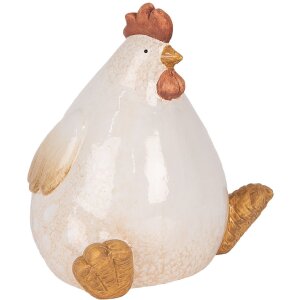 Clayre & Eef Dekorační kuře 18x14x17 cm béžovo-hnědé