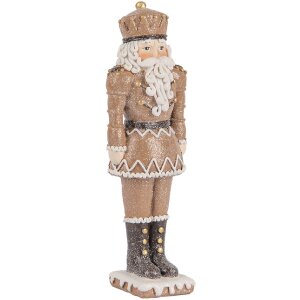 Clayre & Eef 6PR5532 Dekorace Louskáček 6x5x18 cm Hnědá a Bílá