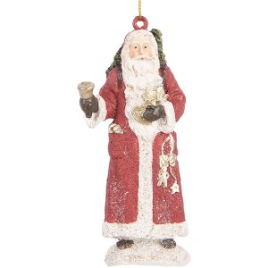 Clayre & Eef 6PR5533 Dekorace závěs Santa Claus 5x3x11 cm