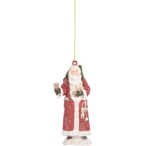 Clayre & Eef 6PR5533 Dekorace závěs Santa Claus 5x3x11 cm