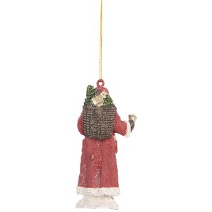 Clayre & Eef 6PR5533 Dekorace závěs Santa Claus 5x3x11 cm