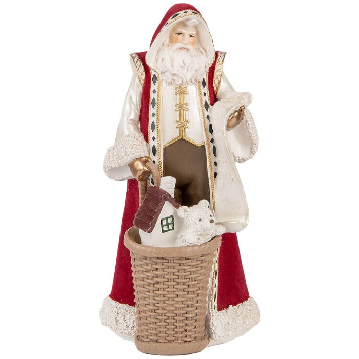 Clayre & Eef Vánoční dekorace Santa Claus 15x14x29 cm