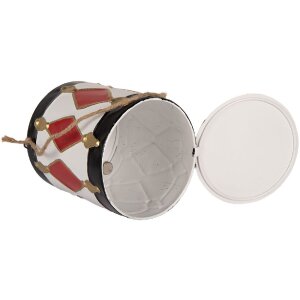 Clayre & Eef Dekorační Bubny Sada 2 Ø 15x38 / Ø 13x29 cm Bílá-Černá