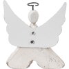Clayre & Eef Dekorační anděl 8x3x9 cm bílá/hnědá