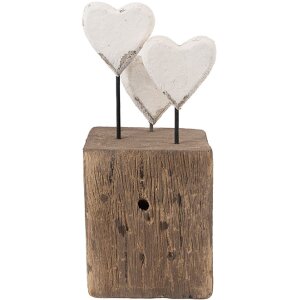 Clayre & Eef Dekorační Srdce 7x6x15 cm Dřevo