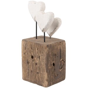Clayre & Eef Dekorační Srdce 7x6x15 cm Dřevo