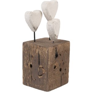 Clayre & Eef Dekorační Srdce 7x6x15 cm Dřevo