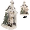 Clayre & Eef Dekorace Dítě s Vánočním stromkem LED 16x9x21 cm