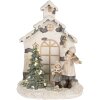 Clayre & Eef Dekorace Dítě s Vánočním stromkem LED 16x9x21 cm