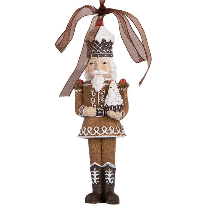 Clayre & Eef 6PR5390 Vánoční závěsná dekorace Louskáček 4x2x13 cm