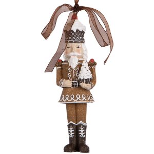 Clayre & Eef 6PR5390 Vánoční závěsná dekorace Louskáček 4x2x13 cm