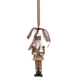 Clayre & Eef 6PR5390 Vánoční závěsná dekorace Louskáček 4x2x13 cm