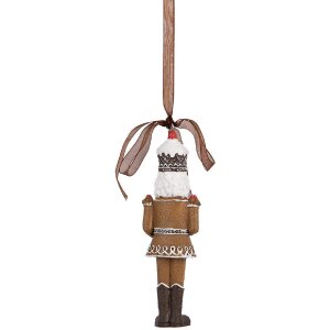 Clayre & Eef 6PR5390 Vánoční závěsná dekorace Louskáček 4x2x13 cm