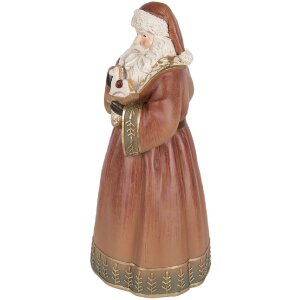 Clayre & Eef Dekorace Santa Claus 20x18x39 cm červená a zlatá