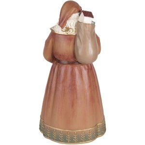 Clayre & Eef Dekorace Santa Claus 20x18x39 cm červená a zlatá